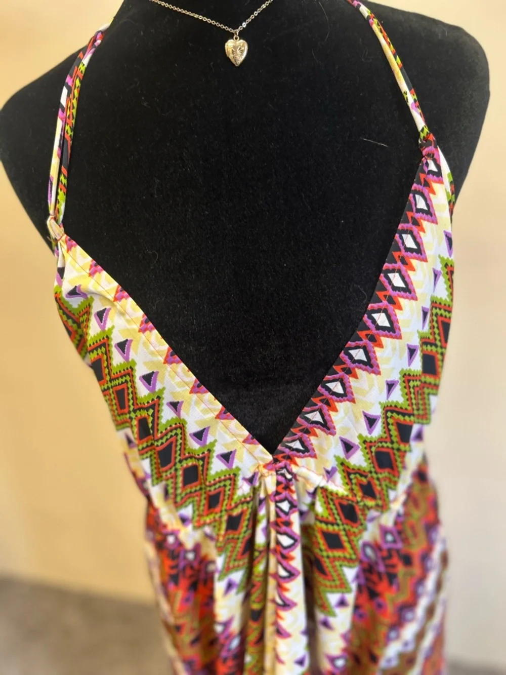Elan x Anthropologie Aztec-Print Backless Maxi Dress in Pink, Orange & Cream - Picture 7 of 11
